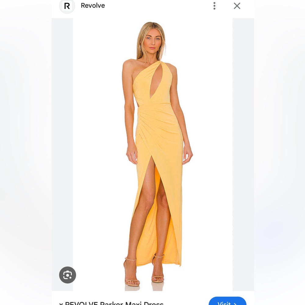 Designer NWT Michael Costello x REVOLVE Parker yellow Maxi Dress size Medium